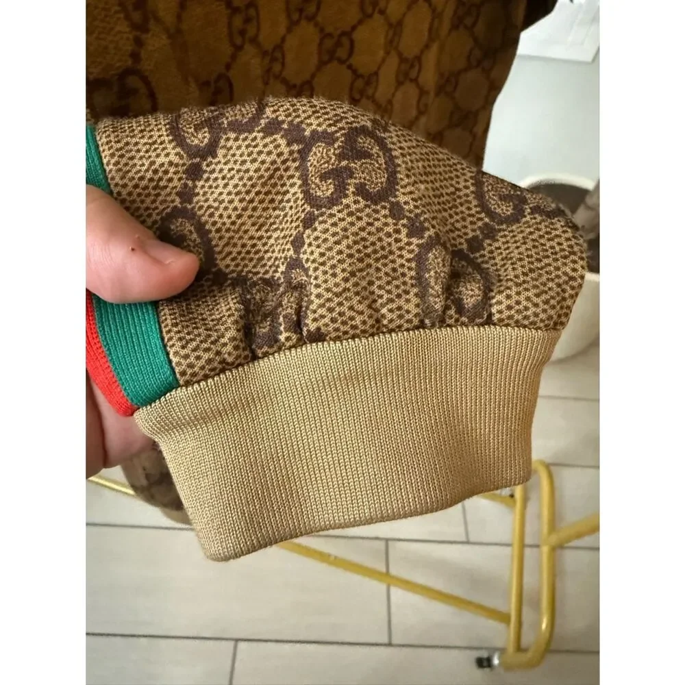 Preloved Gucci  GG Monogram Track Jacket with Red & Green Chevrons size xl